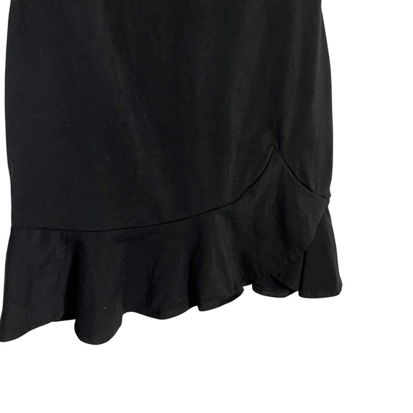 Princess Polly Black Puff Sleeve Ruffle Hem Mini Dress Square Neck Size US 2 - Picture 2 of 8